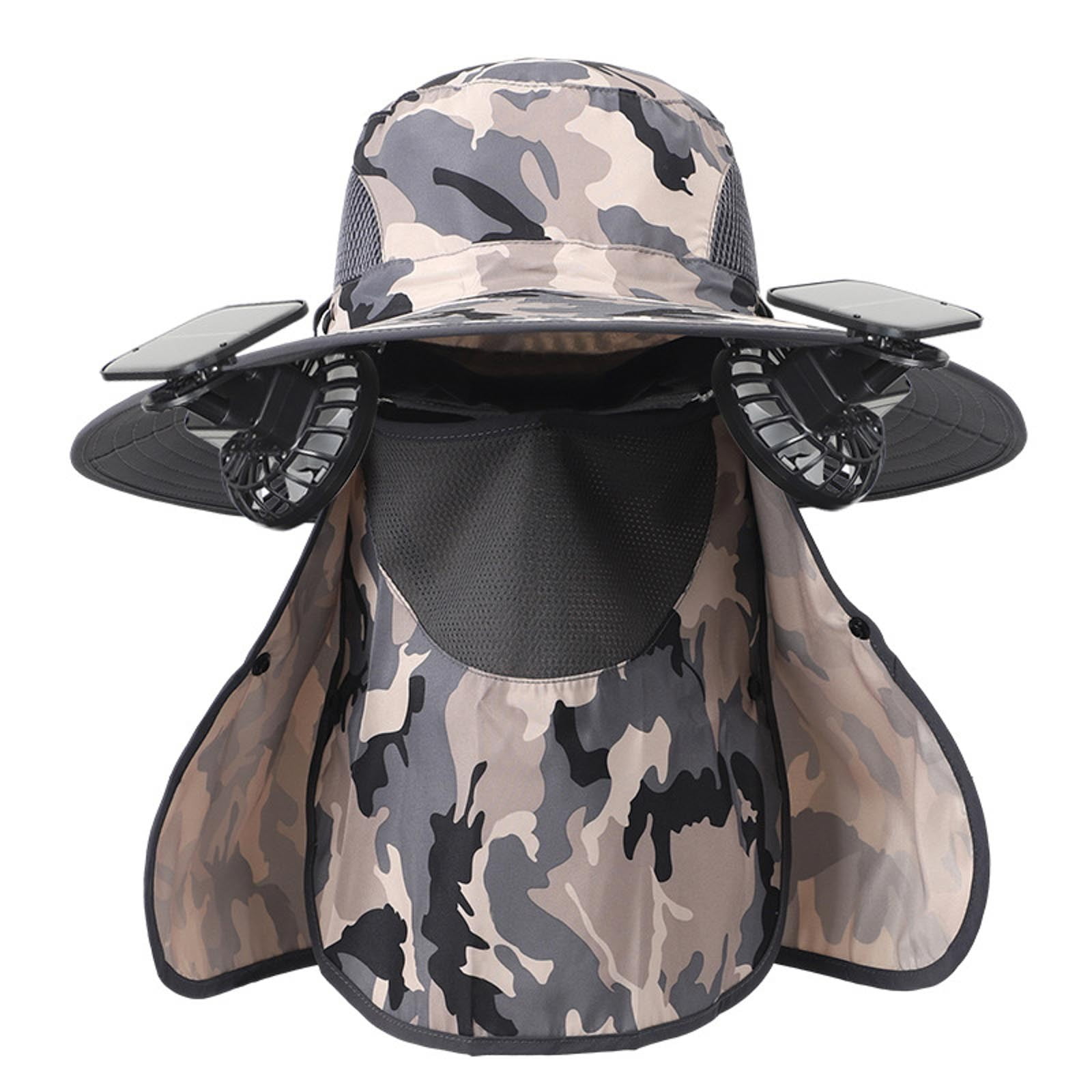 Kcolen Bucket Hats Sun Protective Solar Powered Hat With Detachable Fan ...