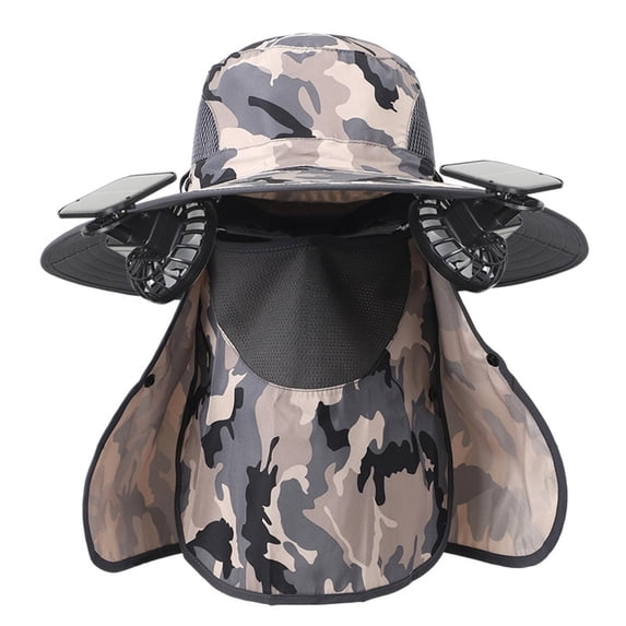 Kcolen Bucket Hats Sun Protective Solar Powered Hat With Detachable Fan ...