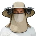 Kcolen Bucket Hats Sun Protective Solar Powered Hat With Detachable Fan ...