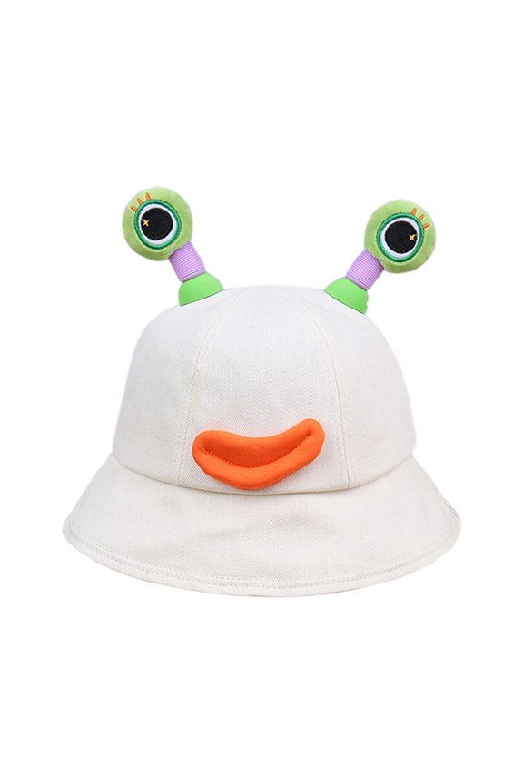 Bucket Hats Unisex Fashionable LED Luminous Horn Eye Fisherman Hat Sun Visor Cap with Glowing Design