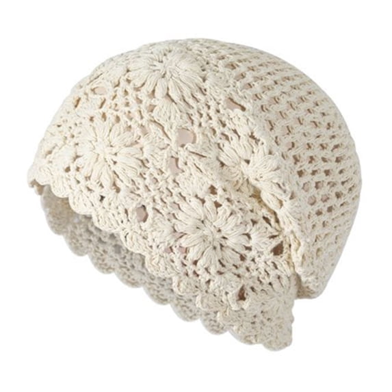 Kcolen Bucket Hats Women's Slouchy Bucket Hat Handmade Knitted Floral Cutout Design Summer Beach Cap Tea Party Hats