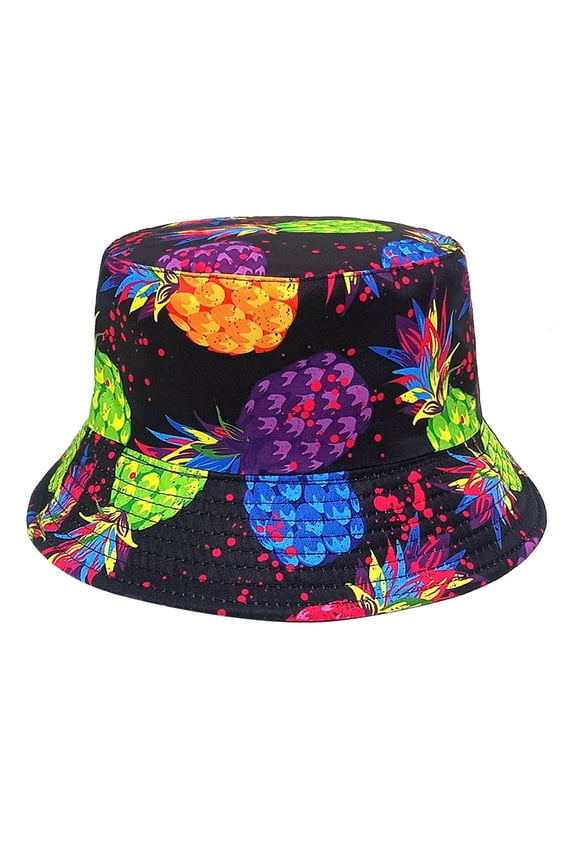 Bucket Hats for Men Stylish Pineapple Print Fisherman Hat for Women Summer Outdoor Casual Wear and Sun