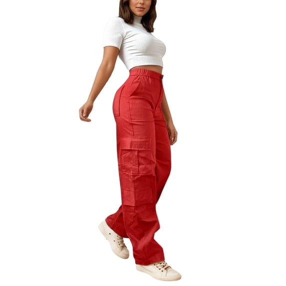 Kcolen Cargo Pants Women Baggy Streetwear Y2k Casual Baggy Trousers with Pockets Classic Fit Woman Trendy Casual Business Work Travel Pants