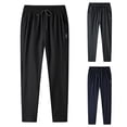 thumbnail image 1 of Kcolen Casual Pants for Men Relaxed Fit Men's Summer Ice Silk Quick-Dry Casual Pants with Elastic Waist and Zipper Pockets for Outdoor Sports and Athletic Jogging, 1 of 4