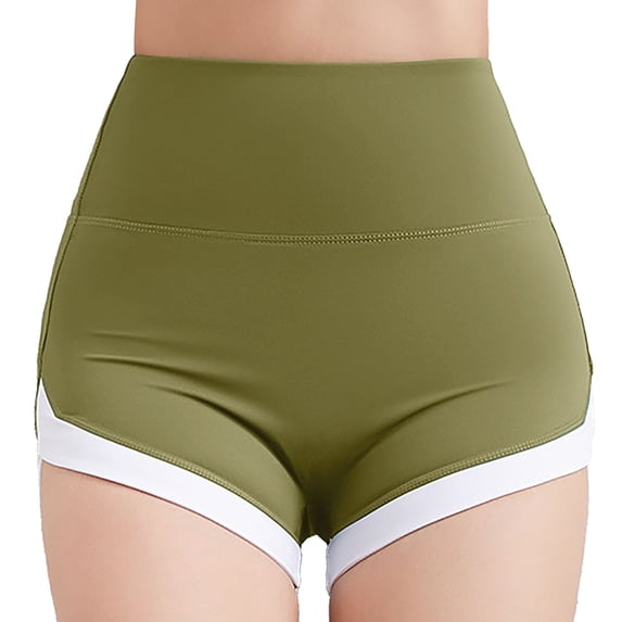 Kcolen Casual Yoga Shorts for Women,Ladies Compression No Front Seam Gym Biker Shorts Solid Color High Waisted Yoga Running Shorts