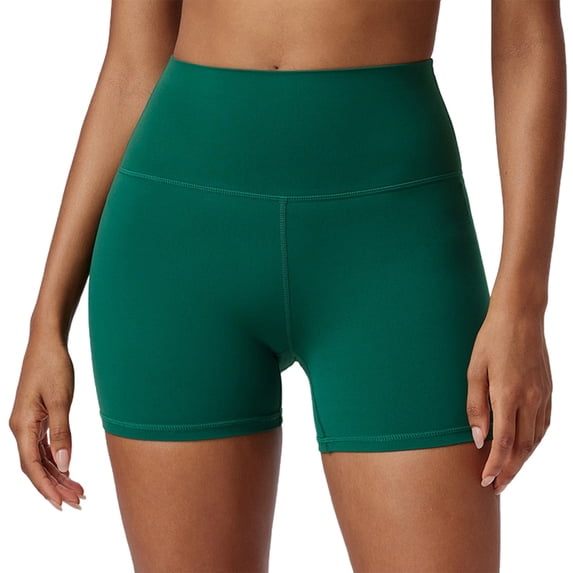 Kcolen Casual Yoga Shorts for Women,Ladies No See Through Seamless Compression Tight Fit Biker Shorts Solid Color High Waist Shorts