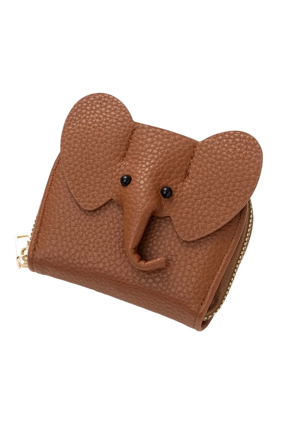Cute Elephant Minimalist RFID Blocking Card Holder Purse for Women and Girls Daily Use