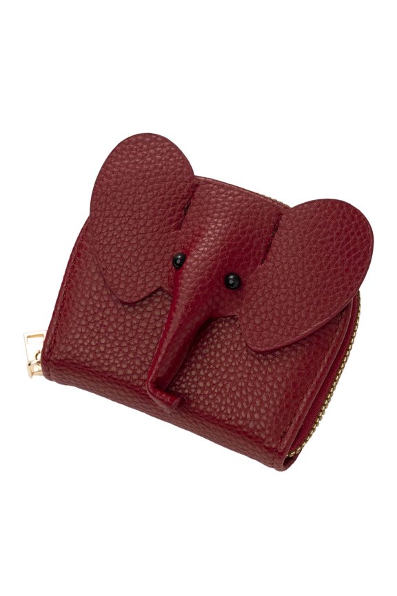 Cute Elephant Minimalist RFID Blocking Card Holder Purse for Women and Girls Daily Use
