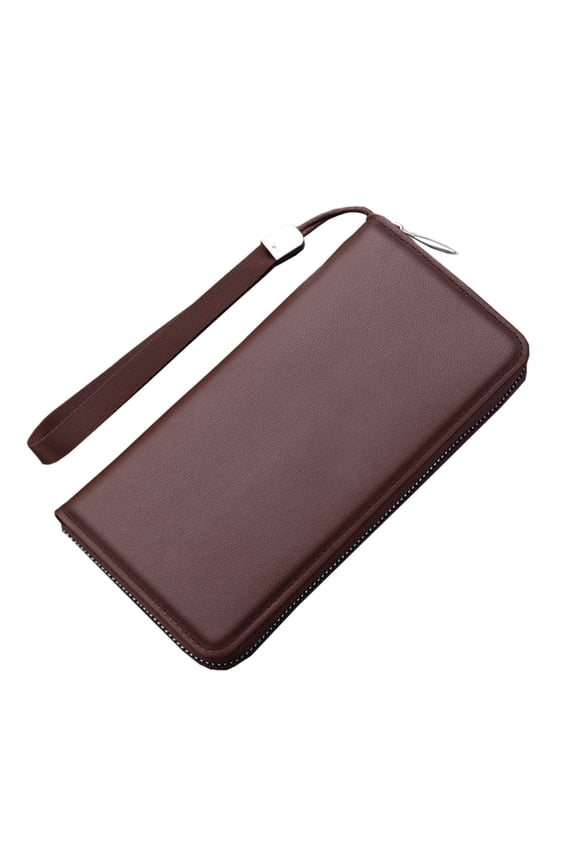 Fashion Men's Slim ID Long Zipper Wallet with Multiple Card Slots and Secure Clutch Design