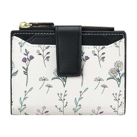 Kcolen Floral Zippered Wallet for Women Compact Card Holder Purse With Multiple Slots Secure Travel