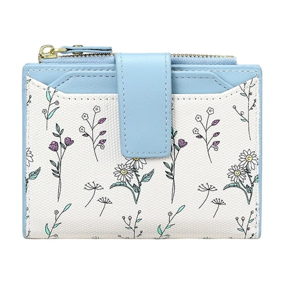 Kcolen Floral Zippered Wallet for Women Compact Card Holder Purse With Multiple Slots Secure Travel