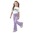 thumbnail image 1 of Kcolen Girls 2 Piece Outfits Summer Girls Clothes Graphic T-Shirt Top+flare Pants 2pcs Outfit Set with Pockets Casual Clothing Sets, 1 of 5
