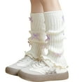 thumbnail image 1 of Kcolen Girls Ballet Leg Warmers with Bow Top, Slouchy Ruched Knee High Socks for Toddler, Dance Wear, Cold Weather Layered Look, Holiday Photo Outfit, 1 of 5