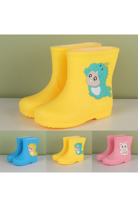 Girls Rain Boots with Adorable Bunny Dinosaur Design Lightweight Soft Sole Comfortable Footwear for Daily Wear and Rainy Seasons