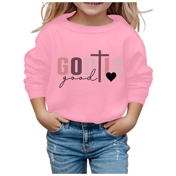 Kcolen Girls Sweatshirt, Kids Fashion Crewneck Long Sleeve Letter Graphic Pullover Tops Loose Fit Fall Winter Casual School Clothes