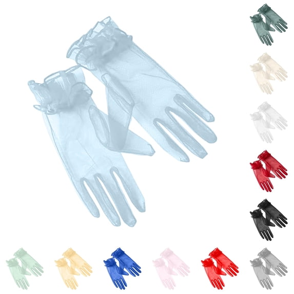 Kcolen Halloween Gloves for Women, Solid Elegant Satin Gloves Halloween Accessories Dress Gloves for Festival Weddings Party Halloween Gifts