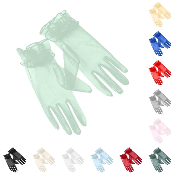 Kcolen Halloween Gloves for Women, Solid Elegant Satin Gloves Halloween Accessories Dress Gloves for Festival Weddings Party Halloween Gifts