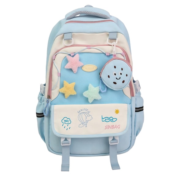 Kcolen Hiking Backpack Korean Style Backpack for School Travel Lightweight Daily Use With Cute Cloud Design
