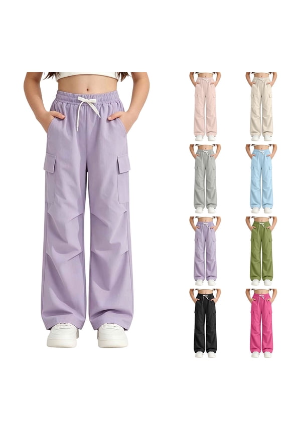 Kids Cargo Pants Waterproof Girls Hiking Outdoor Camping Pants Quick Dry UPF 50+ Toddler Youth Uniform Pants