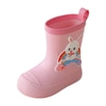 thumbnail image 1 of Kcolen Kids Cartoon Rain Boots Waterproof Non- Outdoor Rain Shoes for Toddler Boys Girls, Lightweight Daily Wear Ages 2-11 Pink, 1 of 7