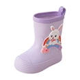 thumbnail image 1 of Kcolen Kids Cartoon Rain Boots Waterproof Non- Outdoor Rain Shoes for Toddler Boys Girls, Lightweight Daily Wear Ages 2-11 Purple, 1 of 7