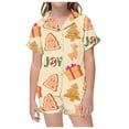 Kcolen Kids Christmas Holiday Print Button Up Shorts Pajamas Christmas ...
