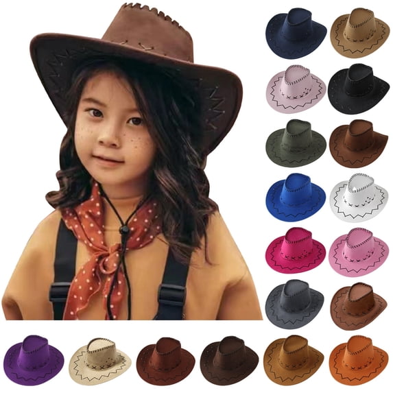 Kcolen Kids Cowboy Hats Western Party Hat for Children Kids Boys Girls Western Style Party Dress Up Play
