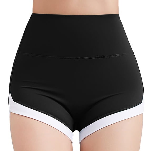 Kcolen Ladies Running Shorts,Biker Shorts Women Solid Color Tummy Control All Day Comfort Stretch High Waist Shorts