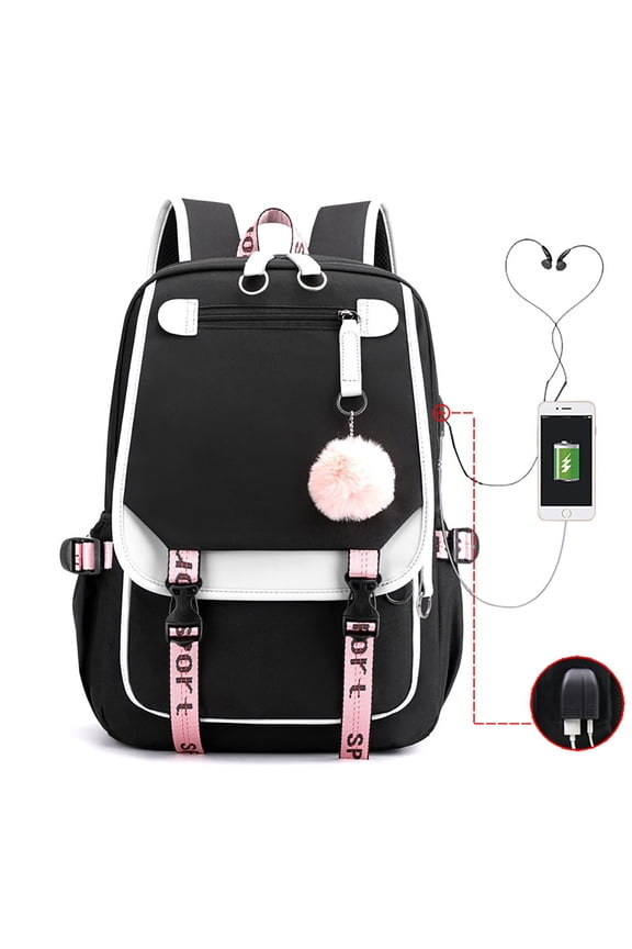 Lightweight Backpack Large Capacity School Backpack for With USB Charging Port Sport Leisure Daypack for Ages 10 To 18
