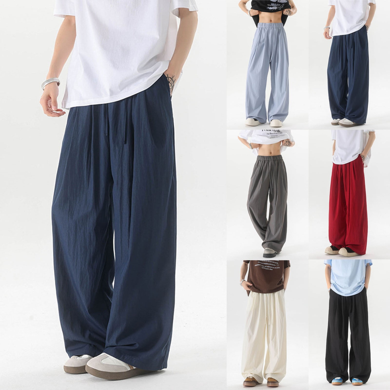 Kcolen Men Casual Pants Relaxed Fit Men's Summer Casual Straight Leg ...