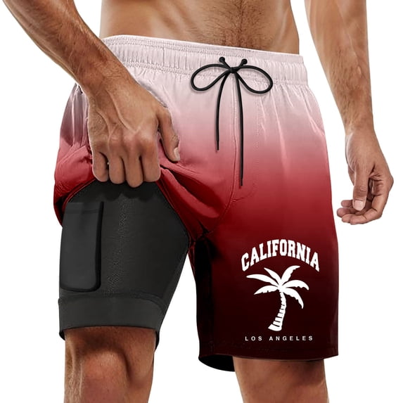 Kcolen Men Swim Trunks 7 Inch Elastic Waist Drawstring Board Shorts Loose Swimming Trunks Men Swim Trunks Beach Summer Fashion Swimming Shorts for Men