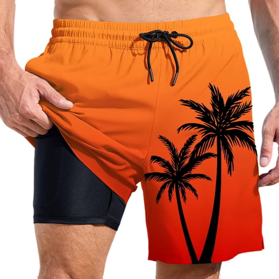 Kcolen Men Swim Trunks Solid Swim Shorts Lightweight Swimming Trunks Compression Liner Beach Summer Men Swim Brief