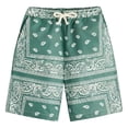 thumbnail image 1 of Kcolen Men's 7 Inch Inseam Swim Trunks,Mens Swim Trunks Lightweight Board Shorts Soft Stretch Drawstring Waist Print Beach Shorts for Pool Surf Summer,Dark Green, 1 of 3