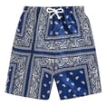 thumbnail image 1 of Kcolen Men's 7 Inch Inseam Swim Trunks,Mens Swim Trunks Lightweight Board Shorts Soft Stretch Drawstring Waist Print Beach Shorts for Pool Surf Summer,Navy, 1 of 3