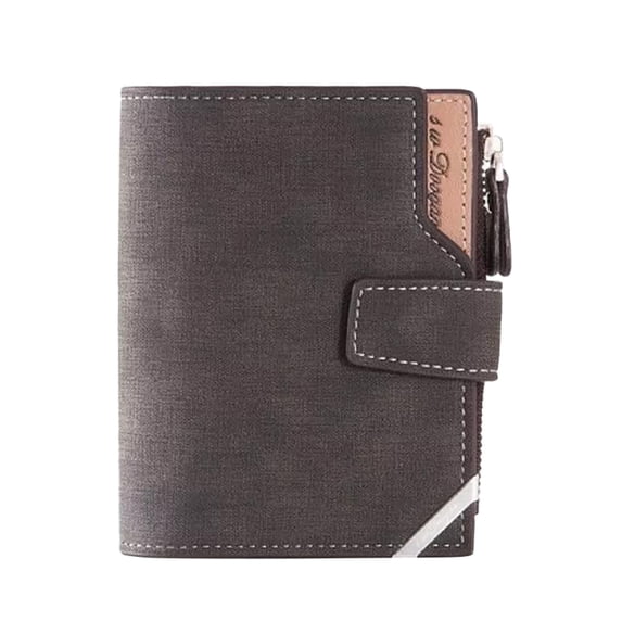 Kcolen Men's Functional Vertical Zipper Buckle Wallet Compact Secure RFID Blocking Card Holder Billfold Organizer