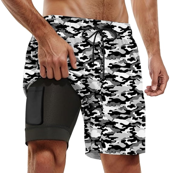 Kcolen Men's Swim Trunks 5 Inch High Stretch Mens Board Shorts Swimwear Light Swimming Trunks Compression Liner Summer Beach Men Swim Brief