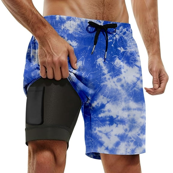 Kcolen Men's Swim Trunks Elastic Waist Drawstring Beach Shorts Lightweight Bathing Suit Mens Swim Trunks Summer Beach Oversized Swimwear