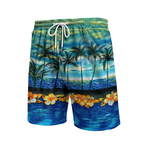 Kcolen Men's Swim Trunks Gradient Short Pants Light Upf Swimwear Men Swim Trunks Beach Summer Athletic Fit Bathing Suit Beach Board Shorts