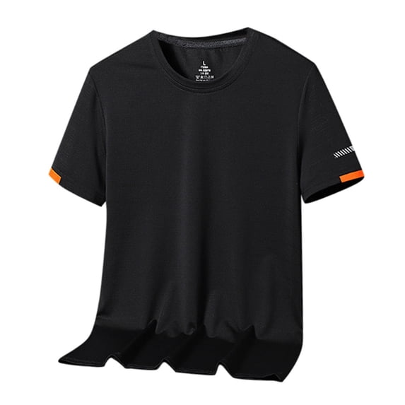 Kcolen Men's T-Shirt Crew Neck 20 Summer Men's Casual Round Neck Short Sleeve T-Shirt Elastic Ice Silk Loose Fit Comfortable Tee