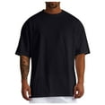 thumbnail image 1 of Kcolen Men's T-Shirt Sports Solid Color Tees Short Sleeved Sweatshirt Stretch Cozy Top Fashion Clothes for Mens,Black, 1 of 6
