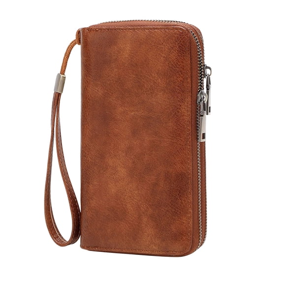 Kcolen Men's and Women's Slim RFID Blocking Vertical Leather Wallet with Loose for Secure Daily Use
