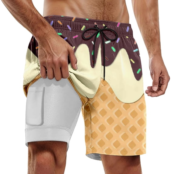 Kcolen Mens Big And Tall Swim Trunks,5 Inch Swim Trunks Men,Board Shorts with Zip Pockets Men's Swim Suits Beach Shorts
