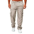 thumbnail image 1 of Kcolen Mens Cargo Pants Stretch Fit Stretch Breathable Elastic Waist Cargo Pants Loose Fit Men Streetwear Streetwear Joggers Sports Pants Solid Color with Pockets, 1 of 4
