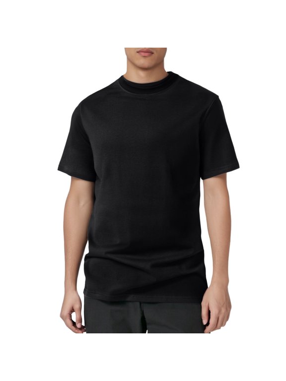 Mens Short Sleeve T-Shirts With Pocket Men's Double Layer Solona Half Neck Loose Fit Short Sleeve Tee Casual Comfortable Bottom Shirt