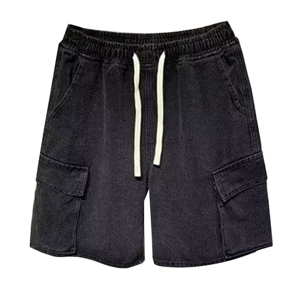 Kcolen Mens Shorts Casual Men's Casual Denim Cargo Shorts 5 Inch Inseam Relaxed Fit Washed Summer Outdoor Wear Comfortable Streetwear Summer Athletic Work Dress Shorts