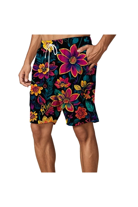 Mens Small Swim Trunks Elastic Waist Drawstring Beach Shorts Comfy Mens Swimwear Men's Swim Trunks Beach Summer Loose Fit Swimwear
