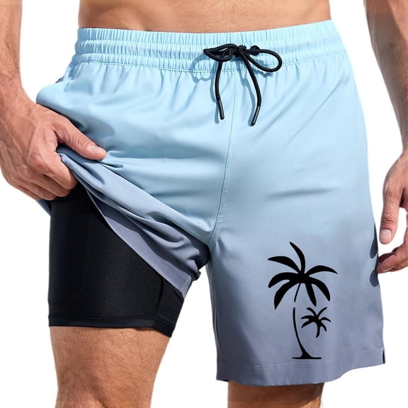 Kcolen Mens Swim Trunks 5 Inch 3 Pack Gradient Board Shorts Comfy Bathing Suit Swim Trunks Men Beach Summer Oversized Swimwear