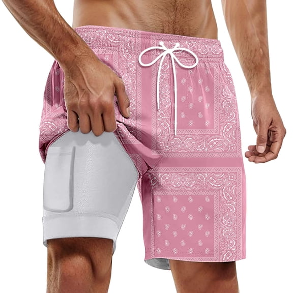 Kcolen Mens Swim Trunks 5 Inch Elastic Waist Mens Board Shorts Light Mens Swimsuit Men's Swim Trunks Summer Beach Oversized Men Swim Brief