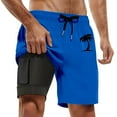 thumbnail image 1 of Kcolen Mens Swim Trunks 5 Inch Stretch Drawstring Stretch 2 In 1 Beach Swimming Shorts Light Mens Swimsuit Soft Compression Liner Beach Summer Swimwear, 1 of 4