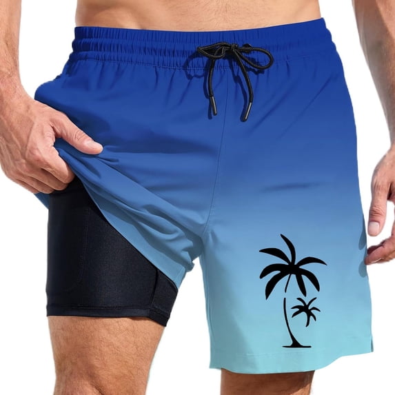 Kcolen Mens Swim Trunks 7 Inch Inseam Drawstring Mens Bathing Suits Light Mens Swimwear Men's Swim Trunks Summer Beach Loose Fit Swimming Shorts for Men